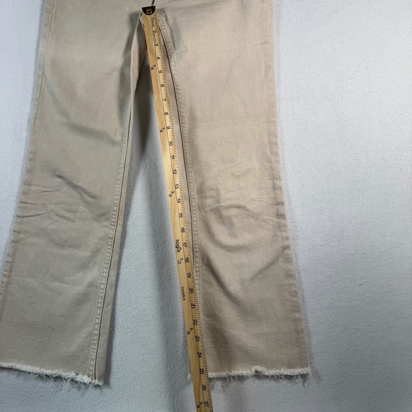 MNG Jeans Womens 2 Ivory Sienna Flare Mid Rise Raw Hem - Picture 9 of 14